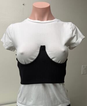NWT Le Lis Black Knit Corset Top Women's S